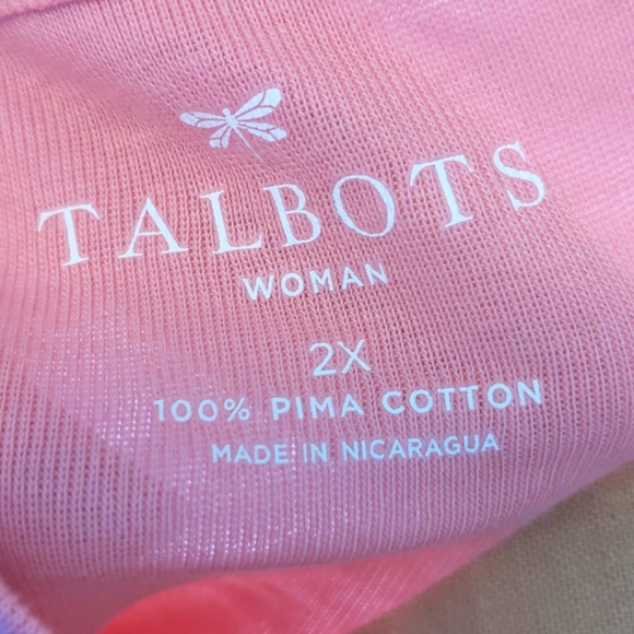 Talbots 2X Rose Pink Top NWT - Picture 5 of 6
